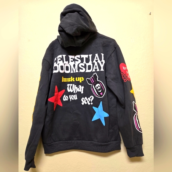 New Grey Dark Unisex Aelfric Eden Hoodie oversized M - Picture 2 of 6